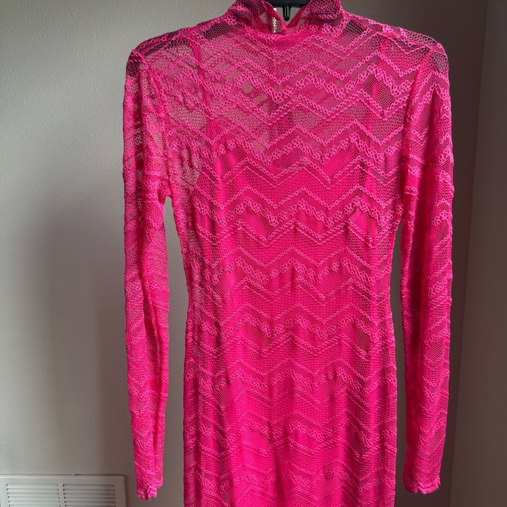 NWT STEVE MADDEN Vivienne Lace Midi Pink Dress Sz XS - Picture 6 of 10
